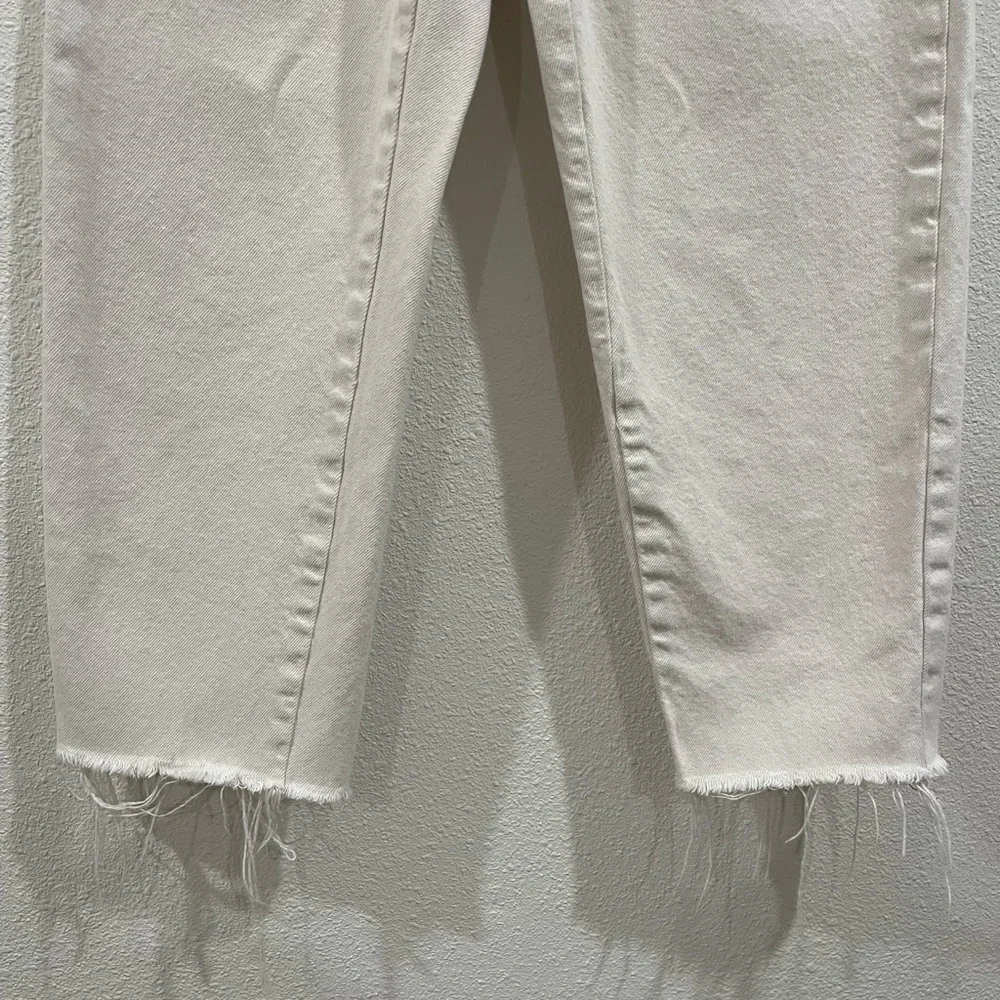 Free People Barrel Leg Button-Down Beige Pants Size 24